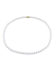 Sterling Silver Akoya White Pearl Strand Necklace (5.5-6.0mm) (30")