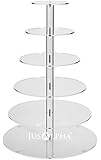 Jusalpha 6-Tier Strong Acrylic Cupcake Stand Tree Tower Dessert Display