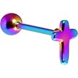 Rainbow Cross Anodized Titanium Barbell