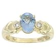 14K Yellow Gold Aquamarine and Diamond Ring