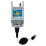Retractable USB Cable for the PalmOne Treo 270 with Power Hot Sync and Charge capabilities - Gomadic Brand w/ TipExchange Technology