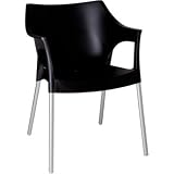 Stackable Outdoor Chair with Arm Rests Colour: Black