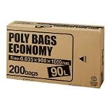 オルディ　ポリバッグエコノミー　ＢＯＸ　黒　９０Ｌ　２００枚　PBE-K90-200の画像
