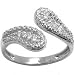 10K White Gold Cubic Zirconia Wrap Toe Ring