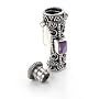 Tall Sterling Silver Amethyst Poison Bottle Pill Box Locket Pendant