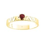 IMAGE OF 14K Yellow Gold 3 MM Ruby Children's Ring
