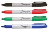 Sharpie Permanent Marker Fine Tip 1.0mm Line Assorted Ref S0750180 [Pack 4]