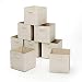 Home-Complete Beige Closet Organizer-Fabric Storage Basket Cubes Bins-6 Cubeicals Containers Drawers