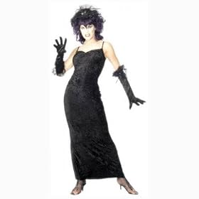 Black DARKNESS BRIDE COSTUME Halloween Fancy Dress Gown