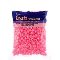 Pony Beads, Pink Pearl, 6 X 9mm, 480pc Pkg