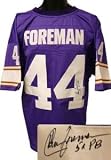 Chuck Foreman Signed Minnesota Vikings Purple Pro style Jersey - 5x Pro Bowl
