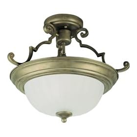 Casual 2-Light Semi-Flush Mount - Country Stone