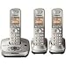 Panasonic KX-TG4023N DECT 6.0 PLUS Expandable Digital Cordless Phone with Answering System, Champagne Gold, 3 Handsets