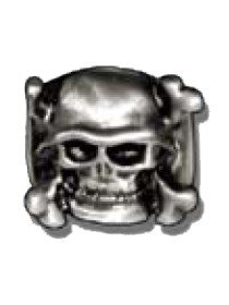 Metallring Totenkopf mit Stahlhelm