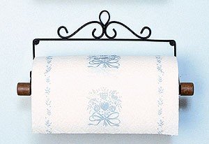 Detail image Black Wire Victorian Paper Towel Holder Rack Wall Mounted