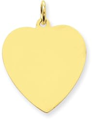 14k Plain .027 Gauge Engravable Heart Disc Charm