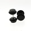 Fake Acrylic Plugs - Black 16g Wire; 6mm - Sold as a Pair