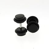 Fake Acrylic Plugs - Black 16g Wire; 6mm - Sold as a Pair