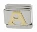 SilverBin Gold Tone Enamel Paint Letter Initial A Stainless Steel Italian Charm Link