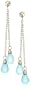 14k White Gold Blue Topaz Double Briolette Drop Earrings