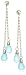 14k White Gold Blue Topaz Double Briolette Drop Earrings