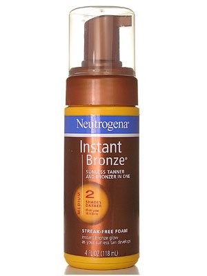 Neutrogena Instant Bronze Sunless Tanner and Bronzer In One Streak-Free Foam, Medium 118ml/4oz