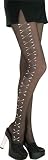 Adult Black Bone Print Tights - Adult Std.