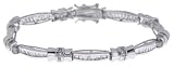 31cdemsO0PL. SL160  ParisJewelry 14k White Gold Overlay Diamond Bracelet