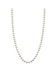 14K White Gold 7.5-8mm AAA+ Quality White Freshwater Pearl Strand Necklace, 36 Inch