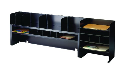 STEELMASTER Steel Desk Organizer with 4 Movable Shelves, 58.25 x 18.38 x 9.5 Inches, Black (2062DOBK)