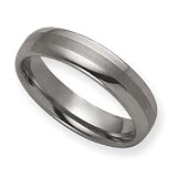 Tungsten 6mm Brushed and Polished Band Ring - Size 8