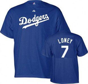 MLB James Loney Los Angeles Dodgers Adult Short Sleeve Basic Tee (Deep Royal, Large)
