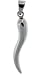 Italian Horn. Stainless Steel, Pendant Necklace