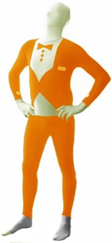SecondSkin Full Body Spandex/Lycra Suit (XL, Orange Tuxedo)