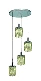 IMAGE OF Elegant Lighting 1284D-R-E-LP/RC Mini 8-Inch High 4-Light Chandelier, Chrome Finish with Light Peridot (Light Green) Royal Cut RC Crystal