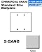 80725-GY Leviton Blank 2-Gang Wallplates