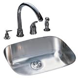Kindred US1721/80K/E Single Bowl Undermount Sink, Stainless Steel
