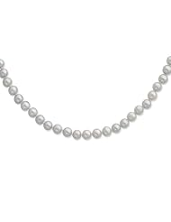 Sterling Silver 6-7mm Grey Freshwater Cultured Pearl Necklace