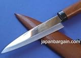 Japanese Stainless Steel Paring Knife with Scabbard- Brown Handle