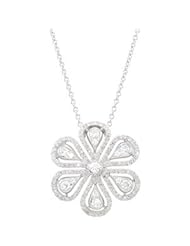 14K White Gold 1 Ct Tw/ 18.00 Inch Diamond Necklace