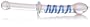 Don Wand Curved Real Tip Glass Pleasure Wand with Handle, Blue Swirl