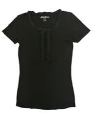 Apparel: Eddie Bauer Ruffle Front Tee (Small, Black)