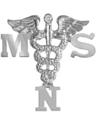 NursingPin - Masters of Science in Nursing MSN Pin with Diamond in Silver
