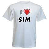Cotton T-Shirt With I Love Sim
