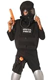 Childrens Costume Boys Black Jumpsuit Police Military SWAT Special Forces Birthday Party Outfit