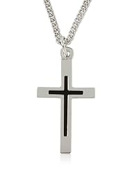 Bob Siemon Smooth Cross with Epoxy Pendant Necklace, 20"