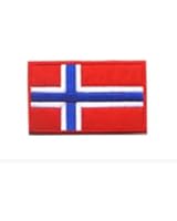 Norwegian Flag 3D Norway National Flag EMBROIDERED HOOK & LOOP VELCRO PATCH