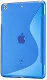 Gearonic 2 tone Transparent S Shape TPU Gel Soft Back Cover Case Skin for Apple iPad mini, Blue (AV-5127DPUIB)