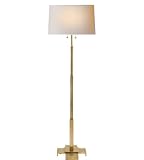 Studio: J. Randall Powers Empire Floor Lamp in Hand-Rubbed Antique Brass with Natural Paper Shade by Visual Comfort SP1008HAB-NP