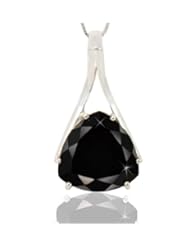 Silver Trendz 8ctw Trillion Cut Black Onyx Gemstone Elements Sterling Silver Necklace